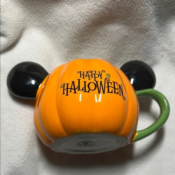 Disney Orange Yellow and Green Mickey Halloween Pumpkin Mug - Picture 2 of 4